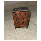 Cast iron lock box bank with key