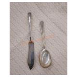 ROGERS BRO. sterling silver butter knife and spoon