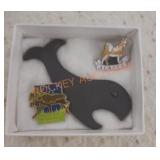 Alaska souvenir pins and bottle opener