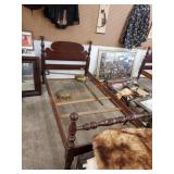 Vintage John Wanamaker twin genuine mahogany bed