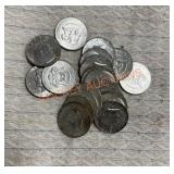 20  JFK silver half dollars 1967-9