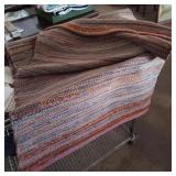 Vintage handwoven braided runner rug