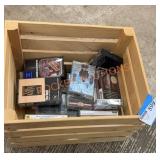 Small crate with cassette tapes