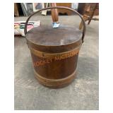 Antique firkin bucket with lid