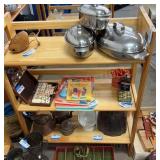 Wooden folding storage shelf