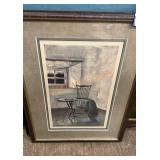 Framed and matted Andrew Wyeth print( writing