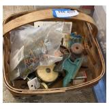Basket full of misc. garage items