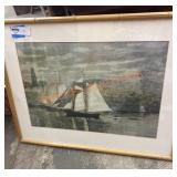 Vintage framed and matted Homer print