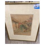 Framed and matted original watercolor by