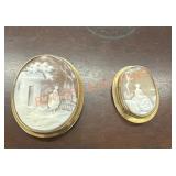 Vintage cameo pins