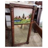 Antique column style mirror with painting