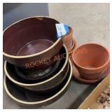 Terracotta and pottery planter lot