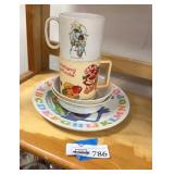 Vintage kids dishes lot