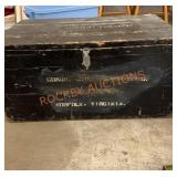 Large vintage wooden storage trunk