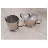 Vintage Gense stainless steel sugar and creamer