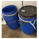 Small plastic barrels