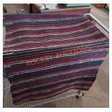 Vintage handwoven braided runner rug