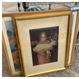 Vintage framed art lot