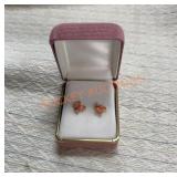 Vintage coral and diamond earrings