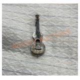 Vintage Mexican sterling silver guitar broach