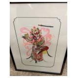 Framed and matted Chinese paper cuts immortal