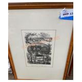 Vintage framed scenery art