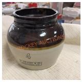 Vintage E. Swasey & co. No. 4 pottery crock with