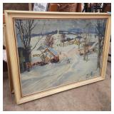 Vintage framed art lot