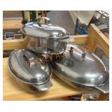 Small Metal baking roasters with lids
