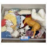Vintage doll clothing and toy lot