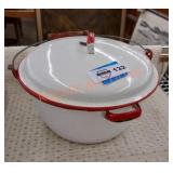 Vintage enamelware pot with lid