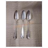 Vintage coin silver serving spoons