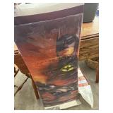 Vintage full color Batman fabric wall art