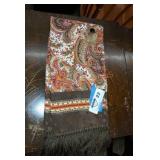 Vintage fringed silk scarf from 1920 and perfume