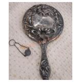 Vintage Art Nouveau victor silver hand mirror