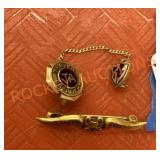 Vintage 10k gold wing and heart pin and 14k