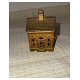 Cast iron small house bank