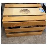 Wooden crate and light