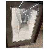 Framed and mated pencil drawings