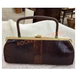 Vintage Sterling  snake skin hand bag