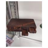 Vintage wooden box with bits