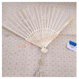 Antique ladies fabric fan