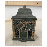 Cast iron bank  gothic ornate roof