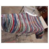 Vintage hand woven braided throw rug
