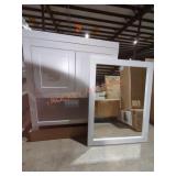 30" W x 18.5" D x 36" H White Vanity w/ Mirror