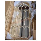 63"×30" Arched Windowpane Mirror White/Copper