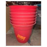 Belle 10 in. Dia. Red Plastic Planter