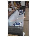 4pc outdoor patio furniture set grey wicker look