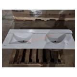 White Marbled Double Sink Top