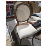 Brown and White Dining Chairs, Set of 2